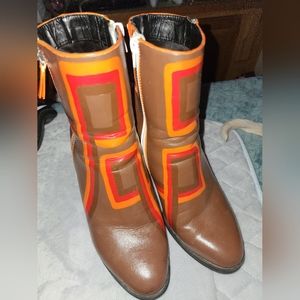 70s Retro Vibes Hand painted Boots